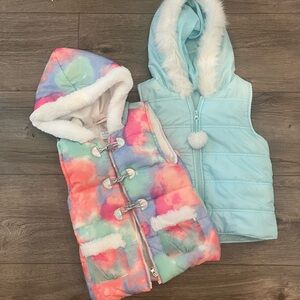 Colorful and Blue Hooded Vests